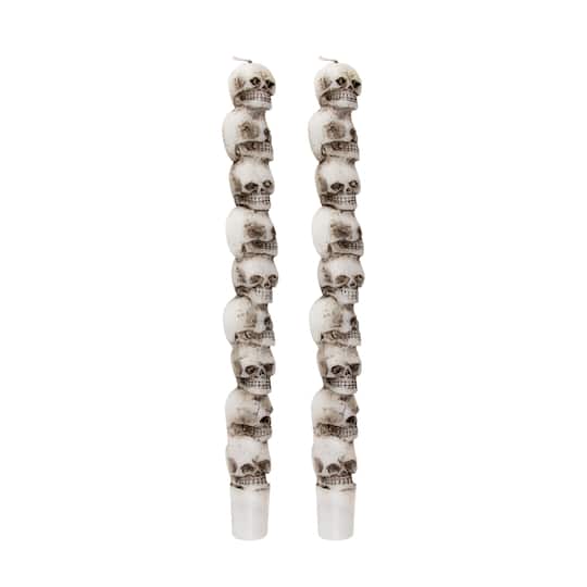 10" Stacked Skull Unscented Taper Candles, 2ct. by Ashland®